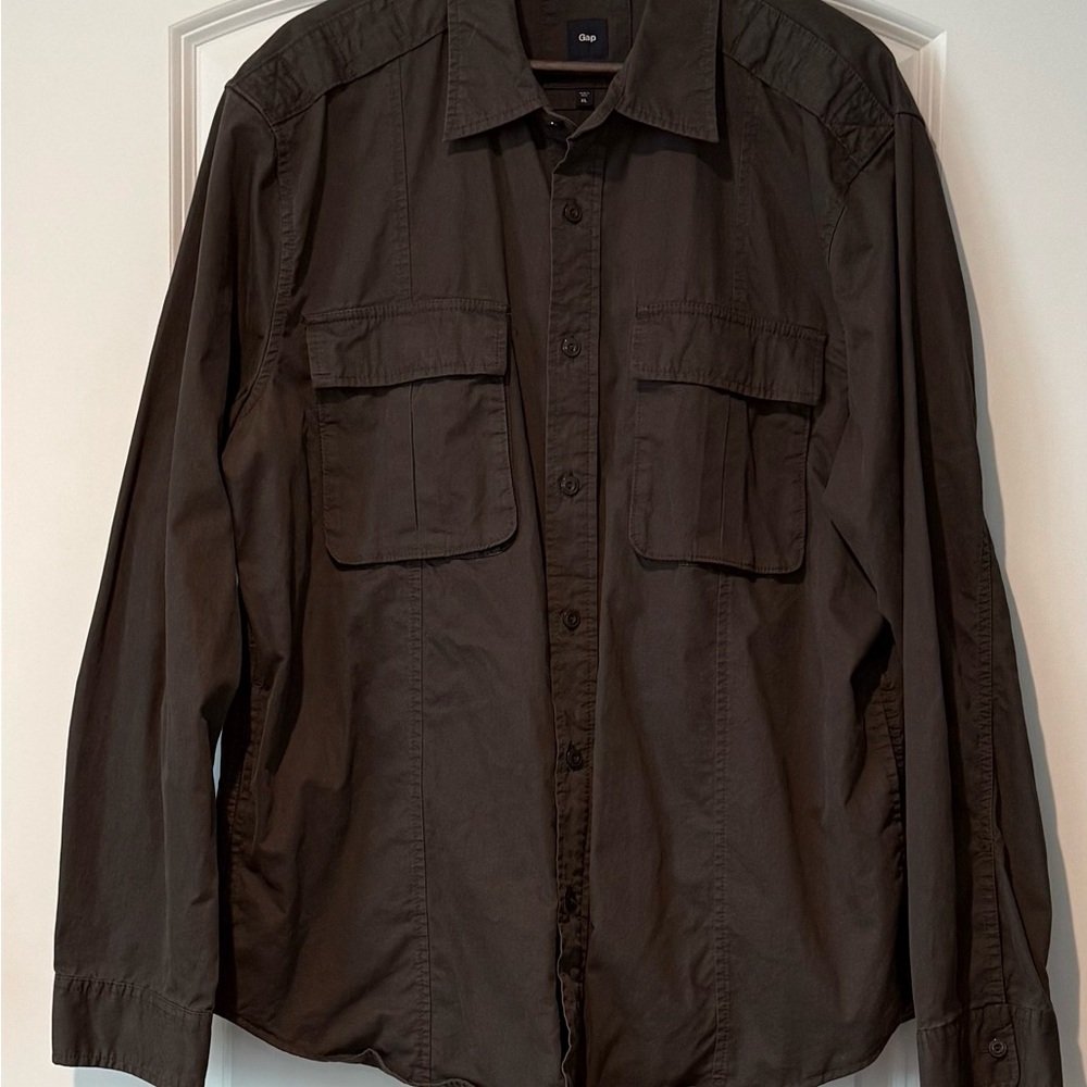 NWOT - GAP Black Lightweight Shirt Jacket with Collared Neckline